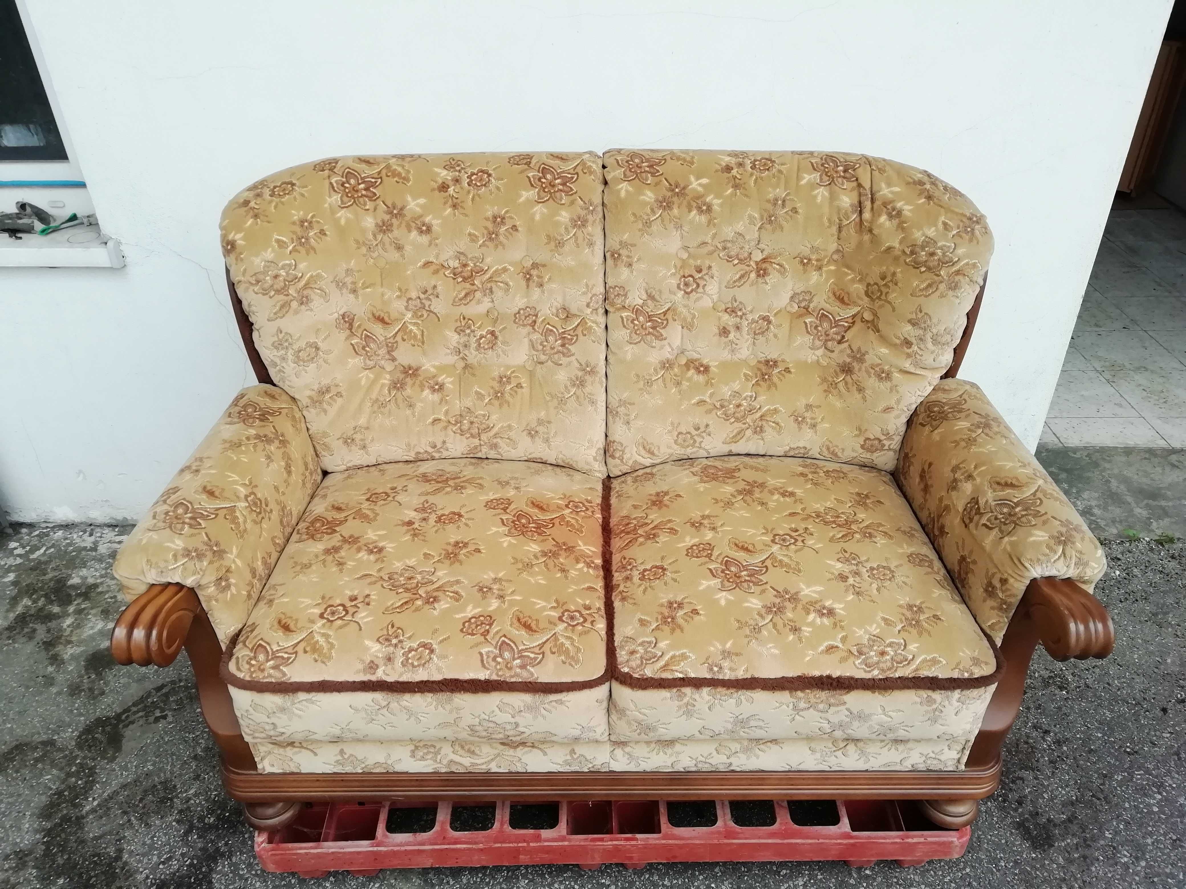 Wypoczynek Zestaw Wypoczynkowy Dąb 3+2+1 Kanapa Sofa Fotel