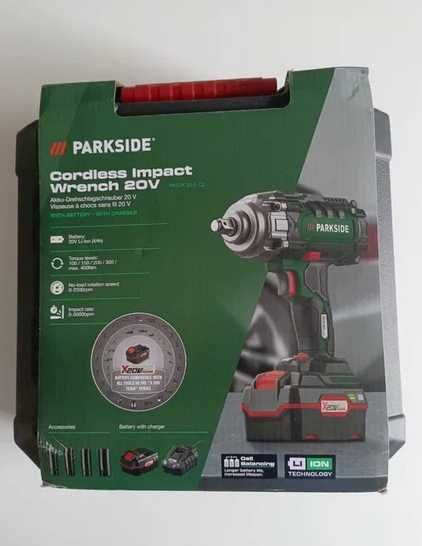 NOWY akumulatorowy klucz udarowy 20V, Parkside PASSK 20-Li C2
