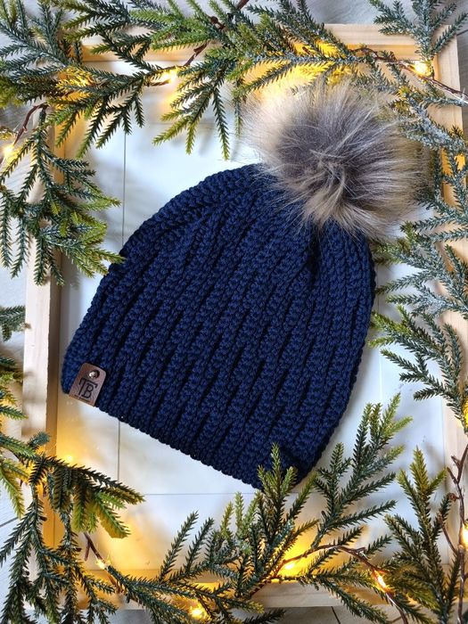 Czapka ręcznie robiona 100% wełna merino