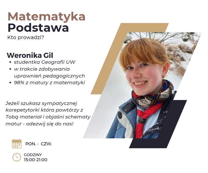 Korepetycje matematyka podstawa/rozszerzenie  (ON LINE)