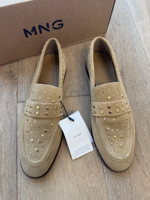 Mokasyny loafersy zamszowe Mango nowe