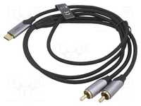 Kabel USB-C do RCA (Cinch) - Stereo Nowy Pleciony firmy Moswaq