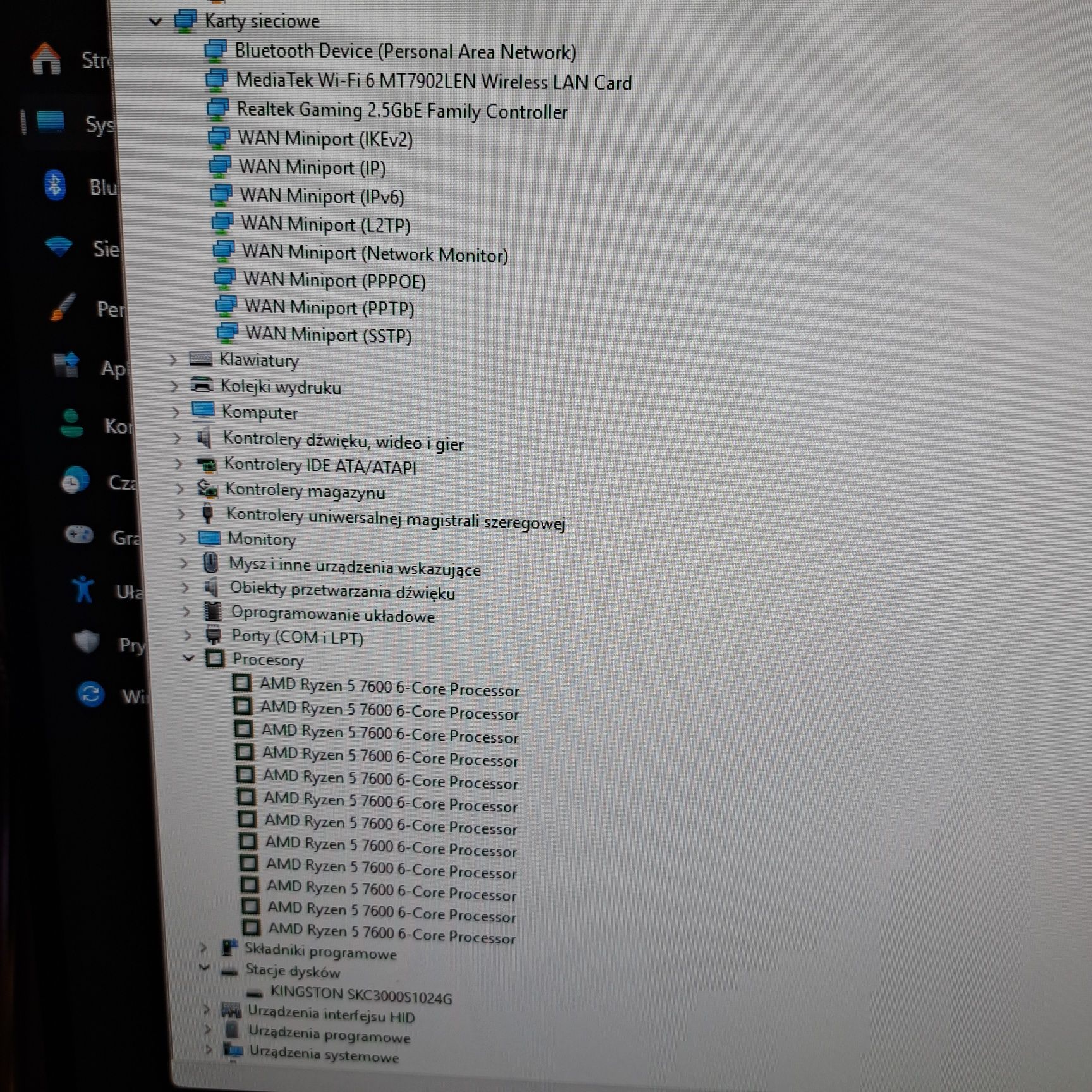 Komputer gameingowy rtx 4060 Ryzen5 7600 ddr5 32gb dysk 1T 700Wat