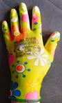 Rękawice robocze M-Glove Flowers Green r. 7 rękawice ogrodowe kwiatki