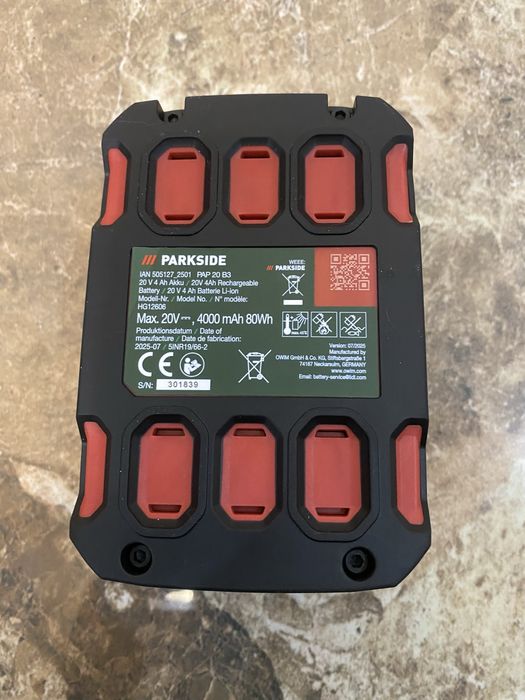 07/2025р. Акумулятор Parkside 4 а PAP 20 B3