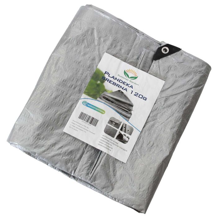 Plandeka 15x20 m srebrna 120 g mocne okrycie płachta