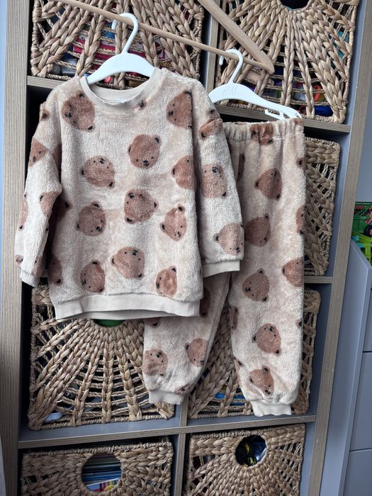 Pluszowy komplet w misie spodnie i bluza H&M 104