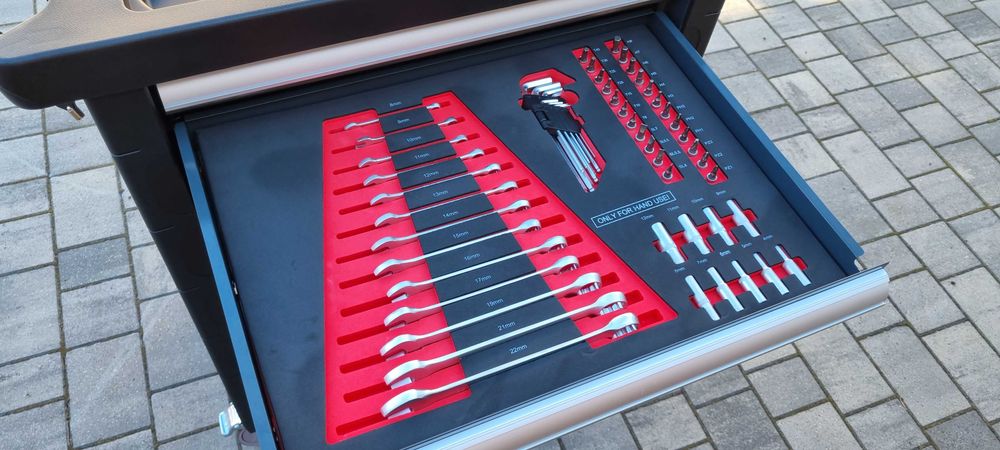 Wózek narzędziowy Szafka warsztatowa z wyposażeniem 170 cz. 7 szuflad