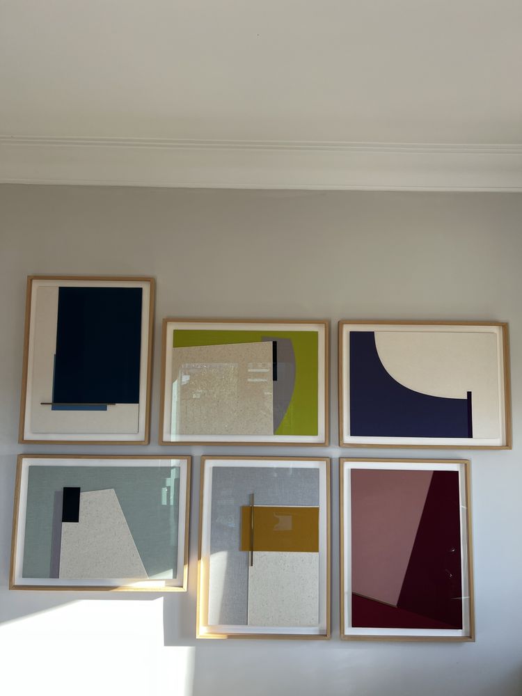 Conjunto de 6 quadros e molduras