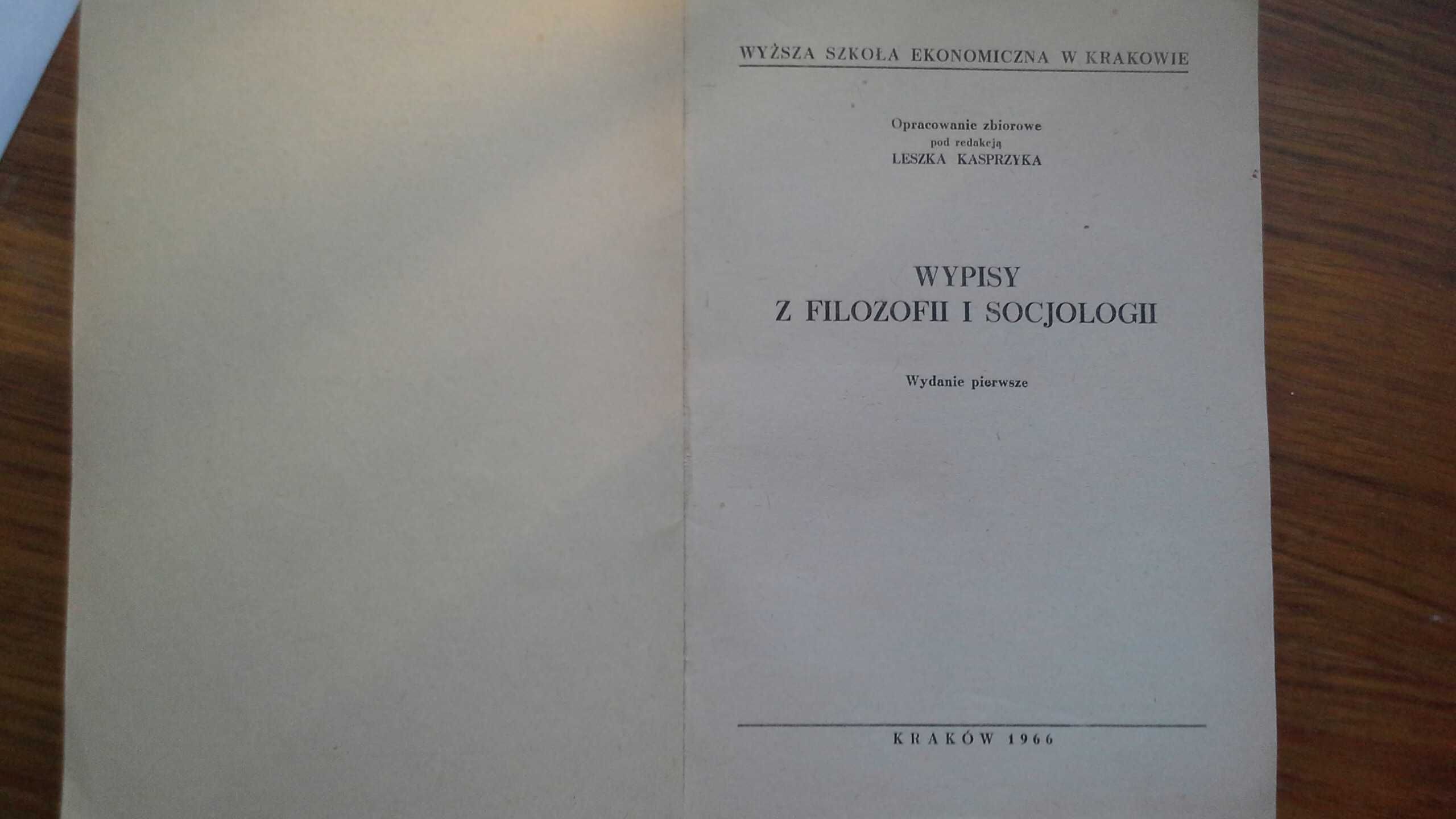 Wypisy z filozofii i socjologii - Leszek Kasprzyk