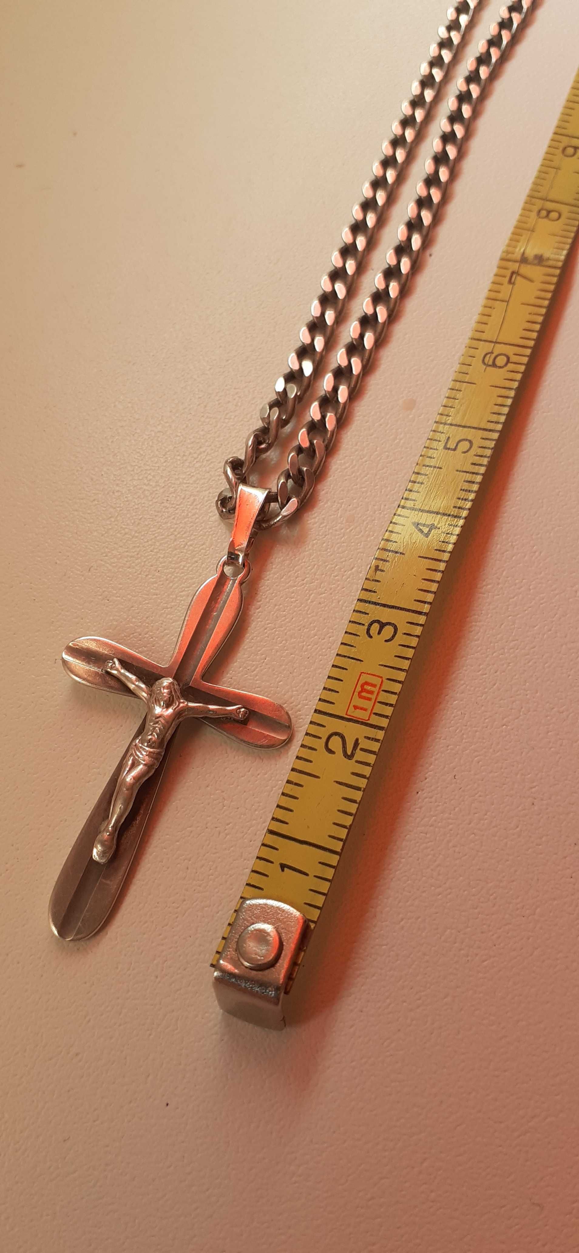 Łańcuszek dł51 cm z krzyżykiem srebro 925.