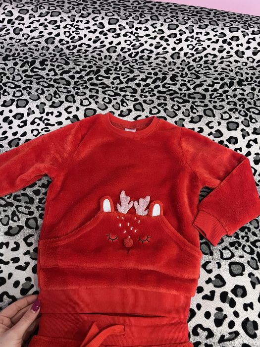 Nowy komplet dziecięcy zimowy świąteczny Little Kids r. 110 bluza