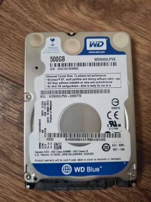 Dysk HDD 2.5" Trzy Dyski 2x500GB I 1x250gb