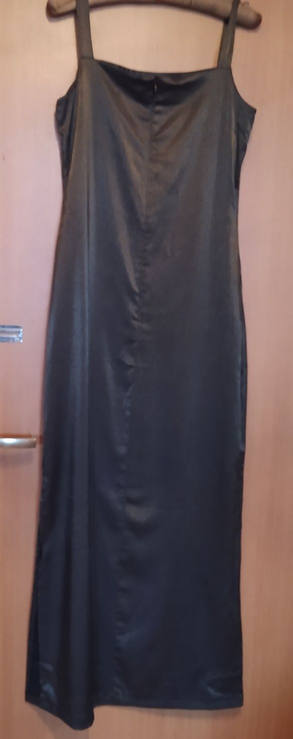 Wieczorowa sukienka 40 L wiskoza elegancka sexy z wycięciem rozporkiem