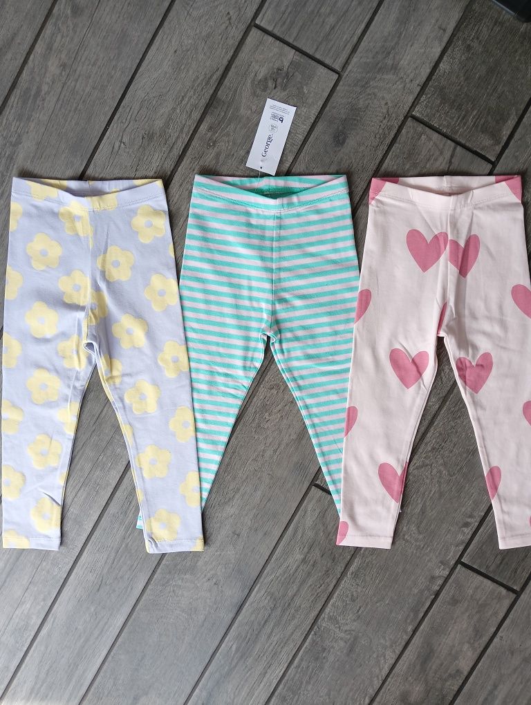 3 pary legginsów, legginsy dla dziewczynki, legginsy dziewczęce, 18-24
