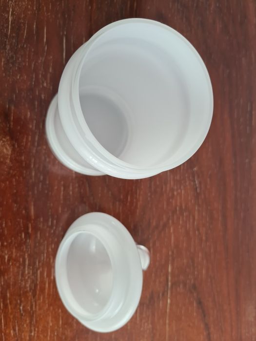 Frasco/ pote  vidro opalino