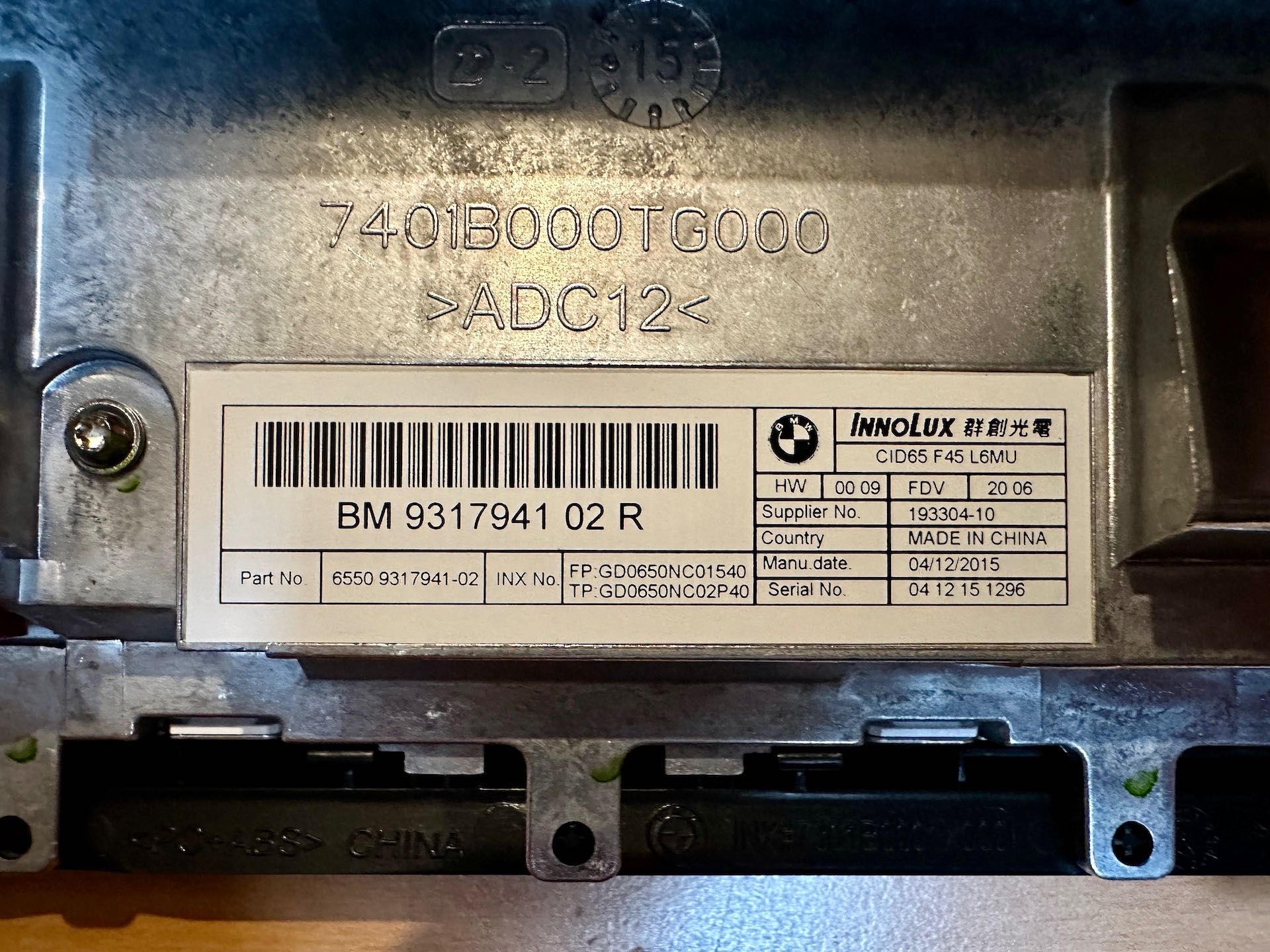 BMW 2 Active Tourer F45 - zegary LCD czytnik radio - komplet (benzyna)