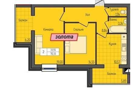 Двокімнатна квартира в новобудові ЖК "Гранд Сіті 2"