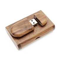 Pendrive 2.0 USB 128GB PIĘKNY Drewniany + Pudełko Drewniane