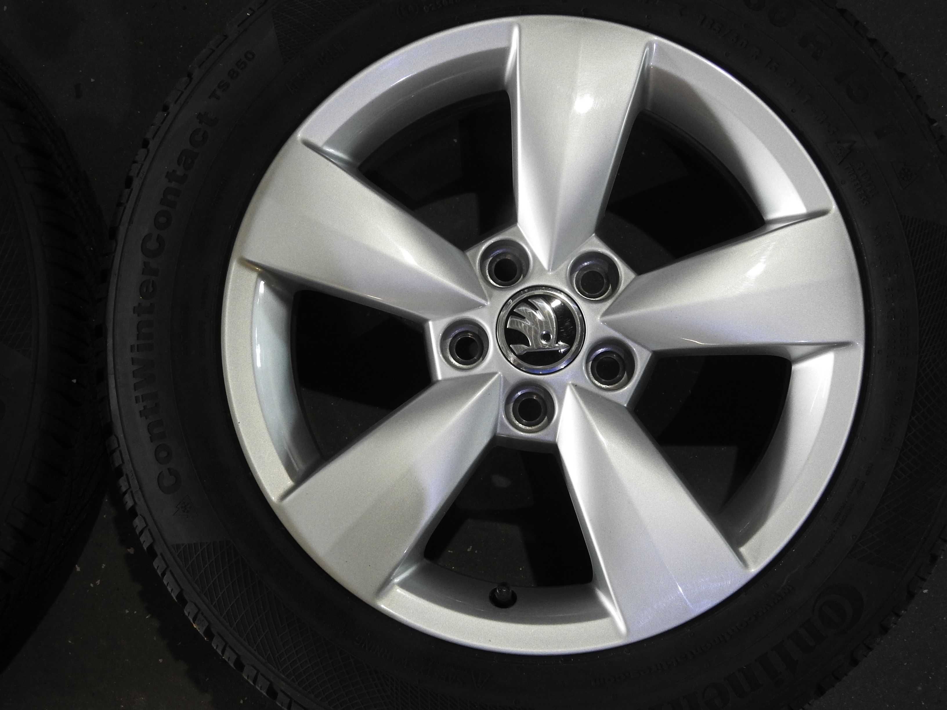 4x ALUFELGI SKODA 15" 5x100 6J ET38 oryginał 5JA Jak NOWE DEMO