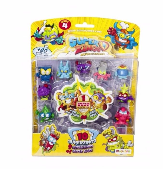 Blister 10 pack Super Zings superzings seria 4, figurki w tym złota