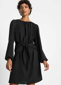 B.P.C sukienka satynowa czarna z wiązaniem r.50