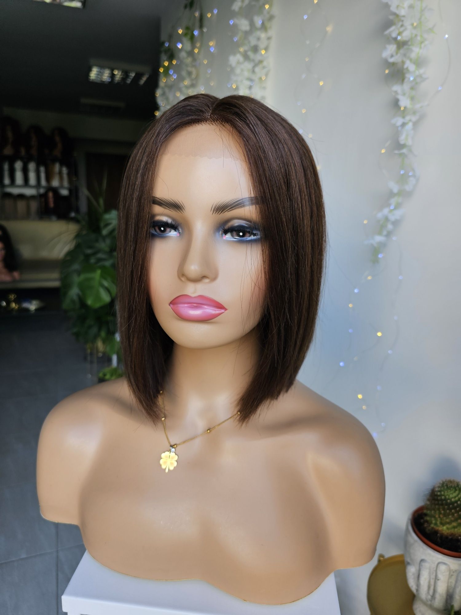 Peruka z włosów naturalnych w 100% Monika naturalny brąz  lacefront