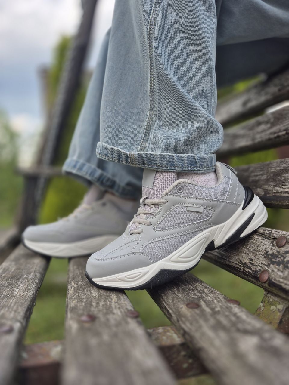 Кросівки чоловічі в стилі m2k tekno білі,сірі