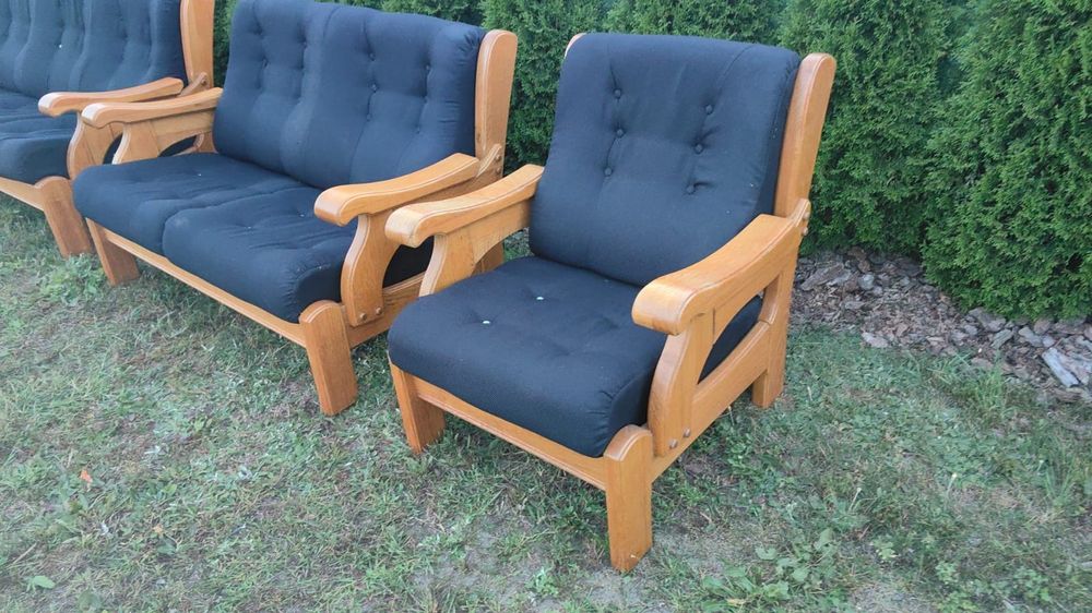 Komplet wypoczynkowy dębowy