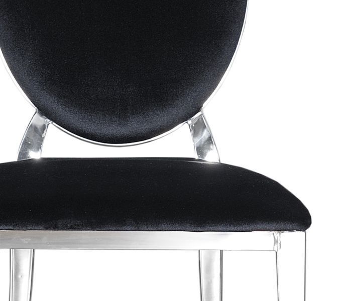 Nowoczesne Krzesło Chromowane FT 83 GLAMOUR czarne