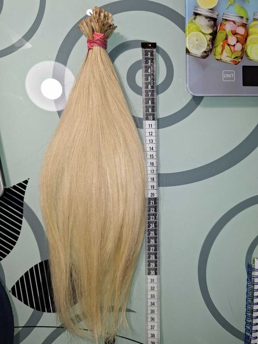 Волосся натуральне Блонд для нарощування або загущування