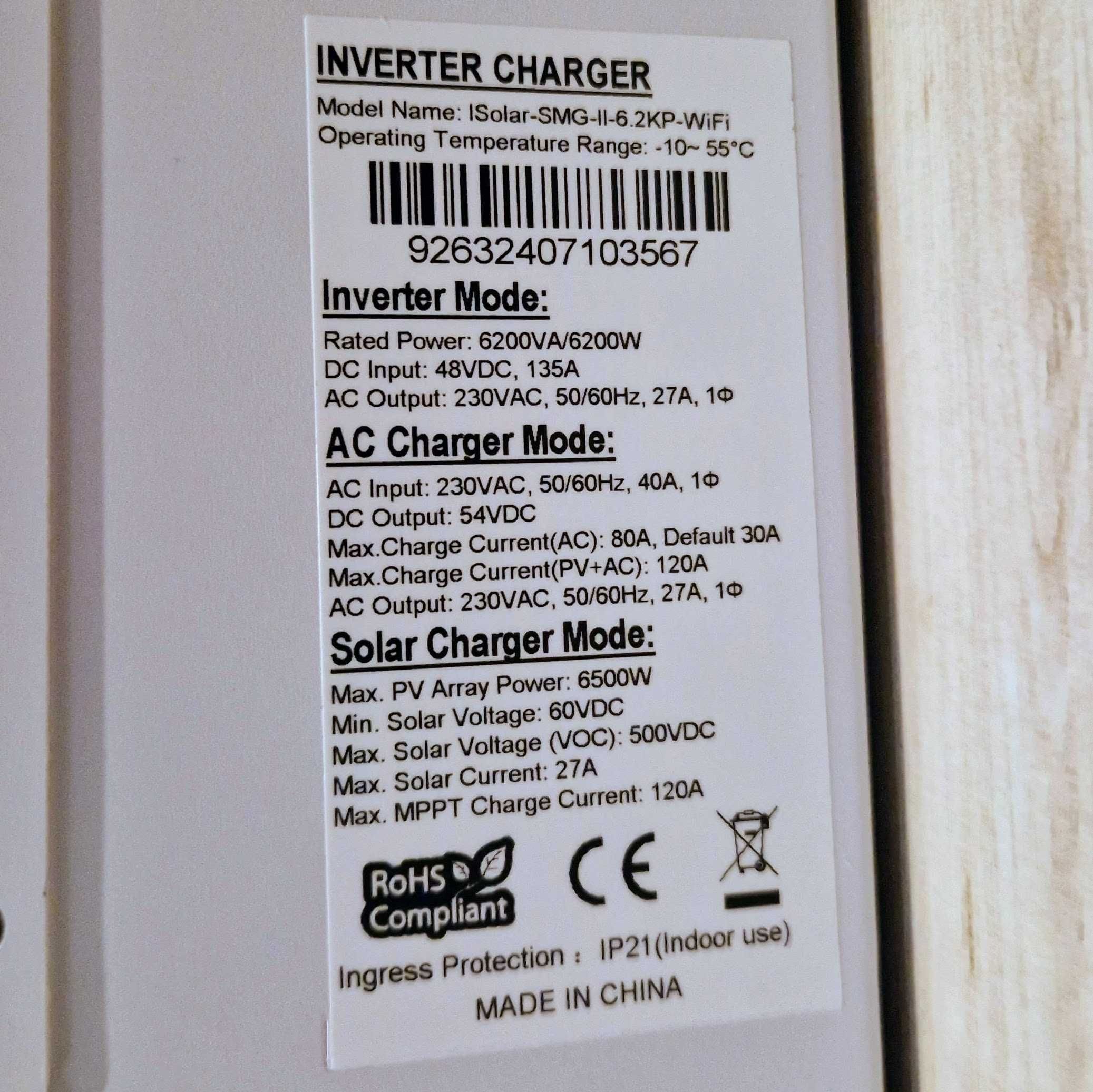 NOWY Falownik Inwerter Easun iSolar SMG II 6,2kW off-grid 48V parallel