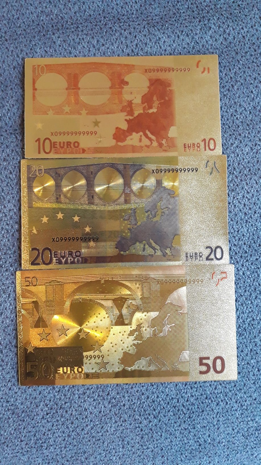 Notas de Euros  em pvc (portes incluídos em correio registado.