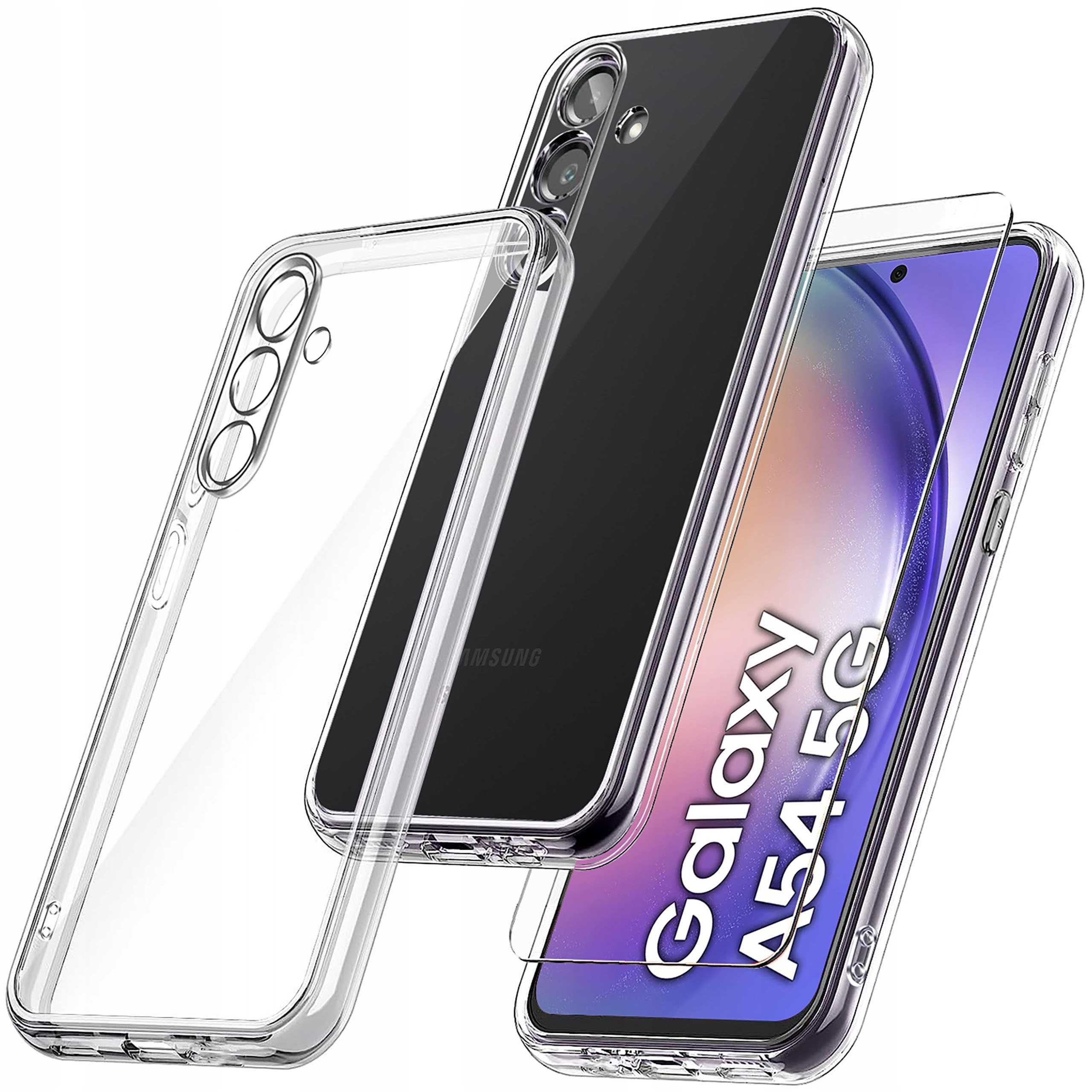 Etui do Samsung A54 5G WZMACNIANE 360° CLEAR Szkło