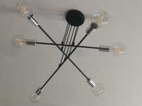 Lampa sufitowa 6-punktowa metalowa czarna