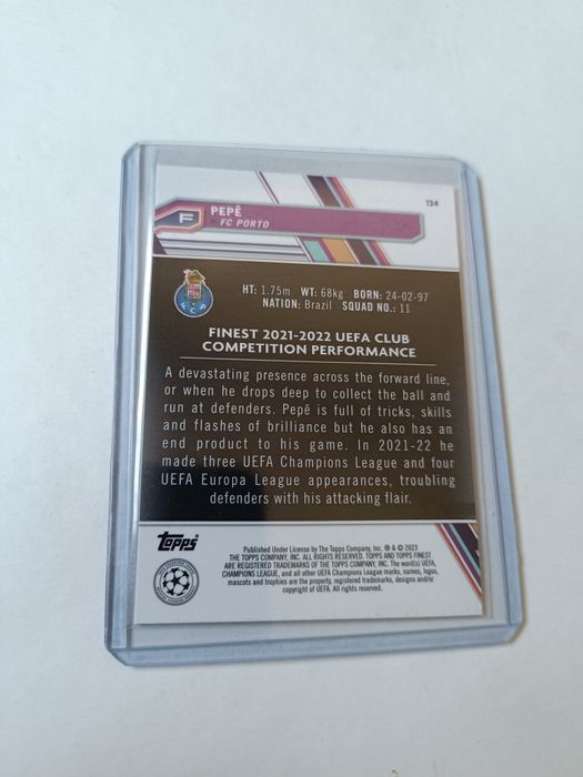 Carta Pepê FC Porto numerada 214/275 Topps Finest