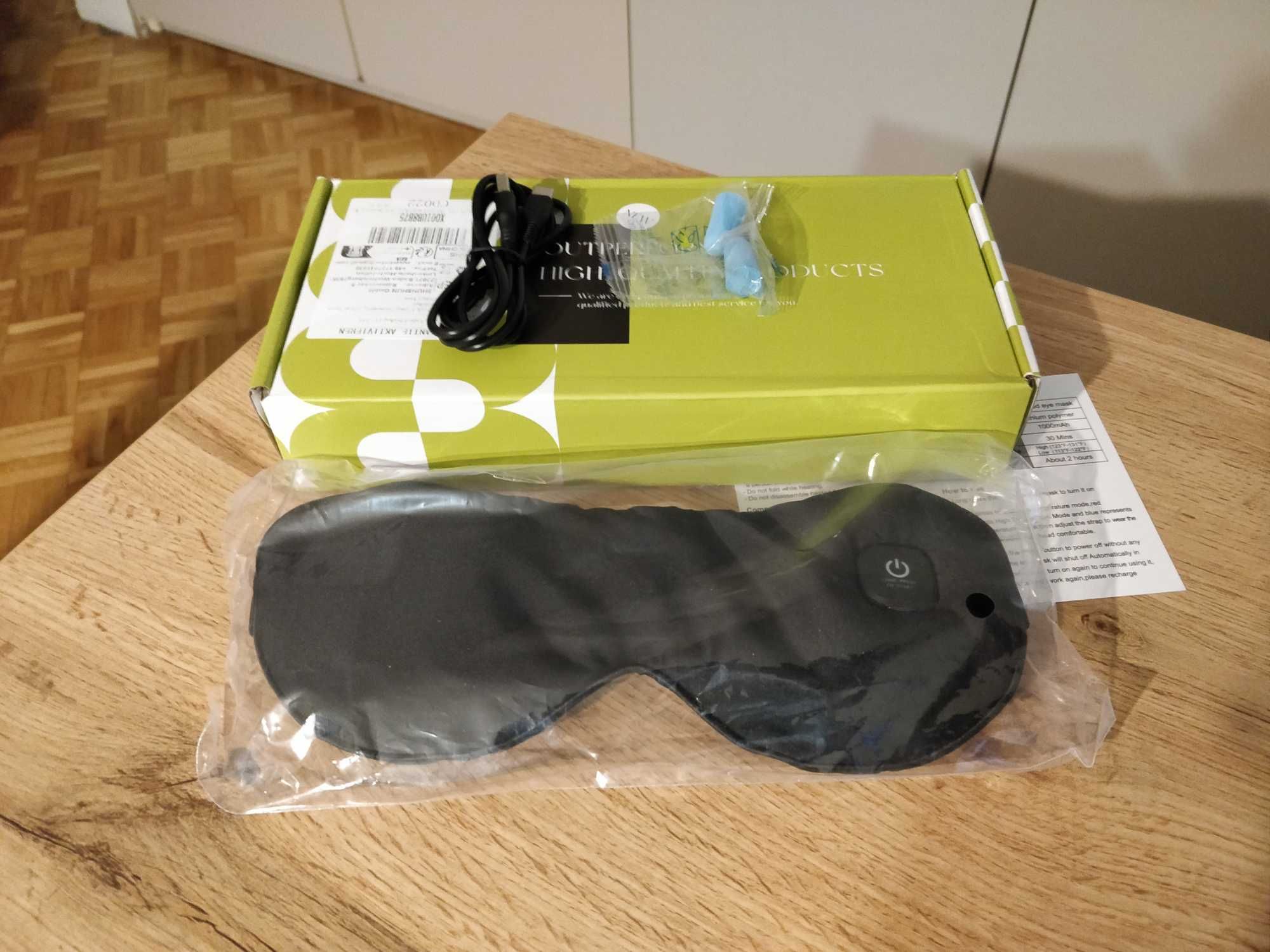 Bezprzewodowa podgrzewana opaska na oczy 1000mAh/USB C