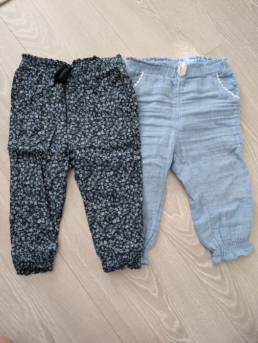 Zestaw 2 par spodni letnich KappAhl & H&M, rozmiar 86!