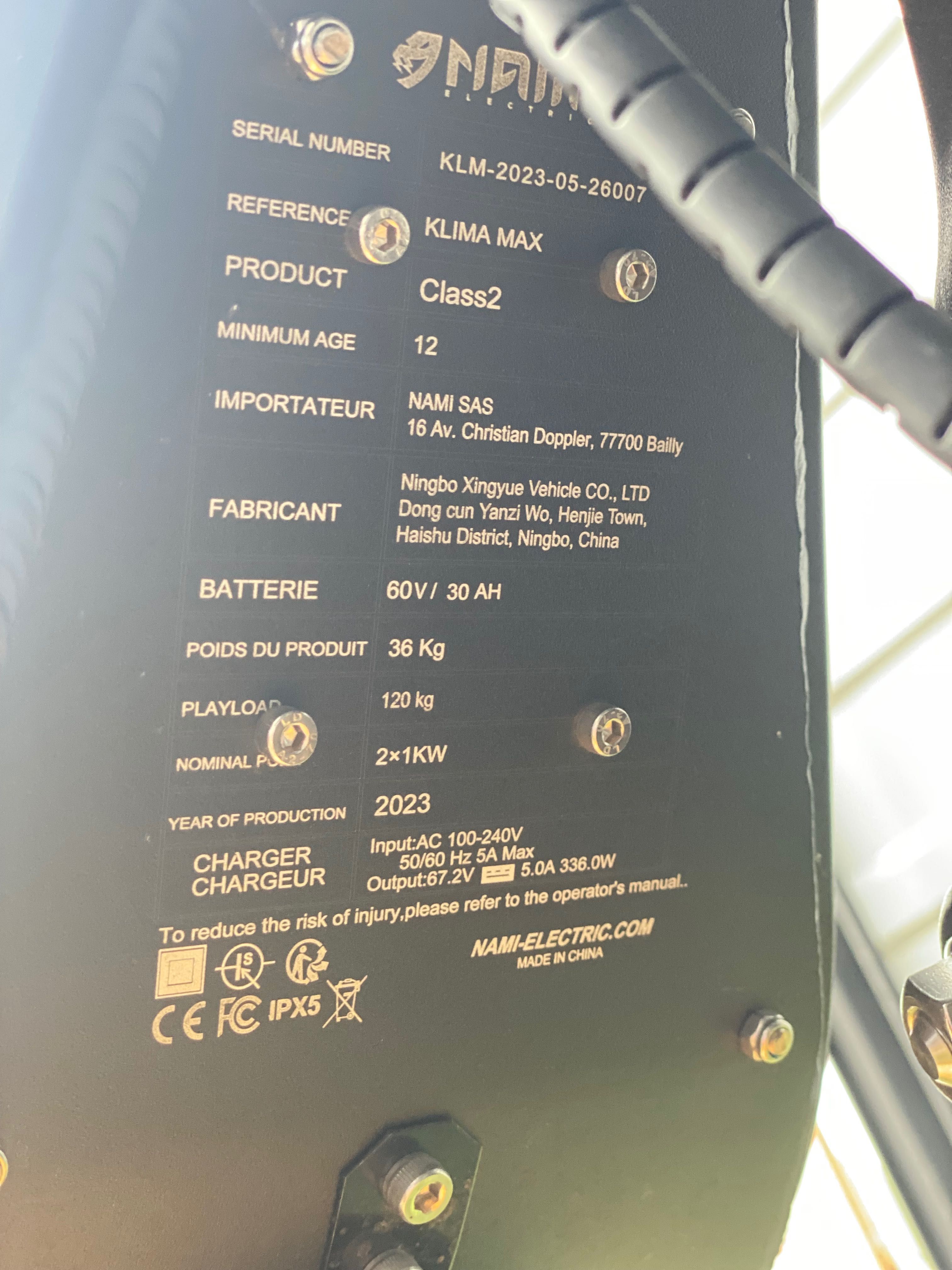 Nami Klima Max 30ah/60v