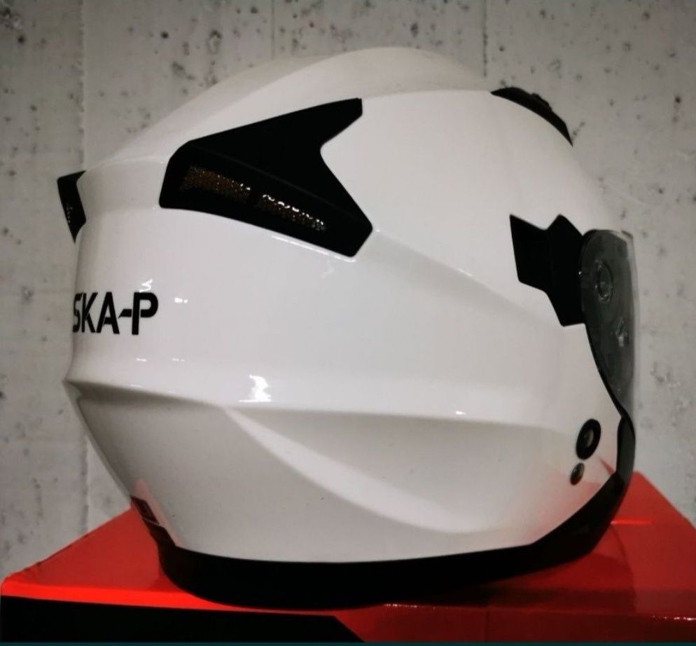 Capacete Aberto Branco C/ Viseira solar ( S )( NOVO )