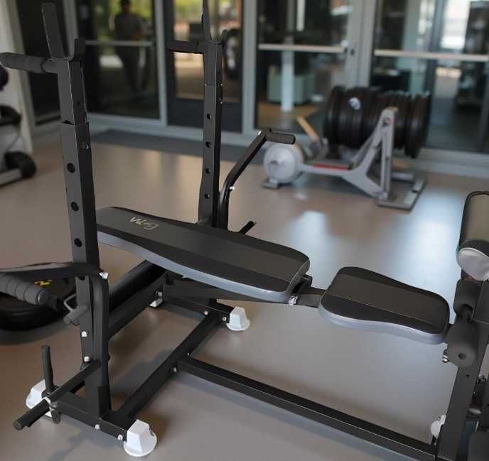 Лавка для жима штанги S099T Скамья жиму Тренажер Лава + Стойки Тяга