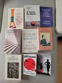 Vários livros: Hannah Arendt, michael j sandel, murakami e outros