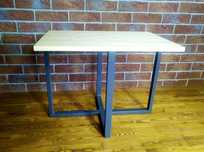 Stolik kawowy ława metal szary Loft blatem drewno