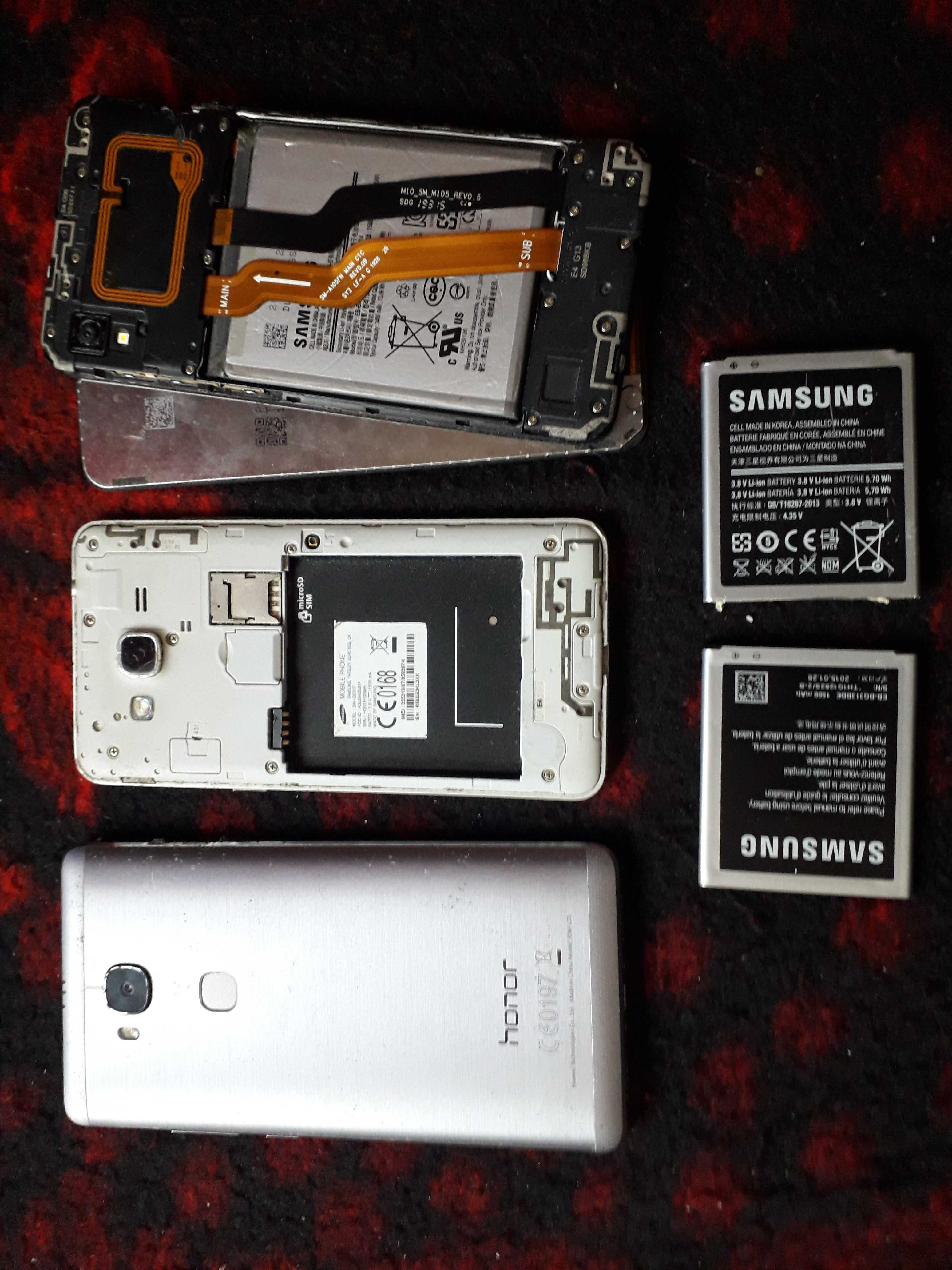 Telefony na części Samsung, Honor, nowe baterie