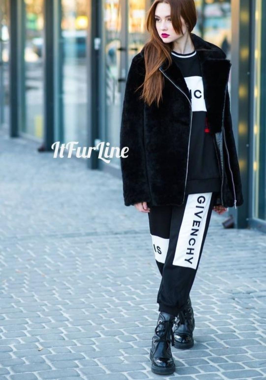 Бренд it fur line Эксклюзив косуха шуба полушубок мутон астраган