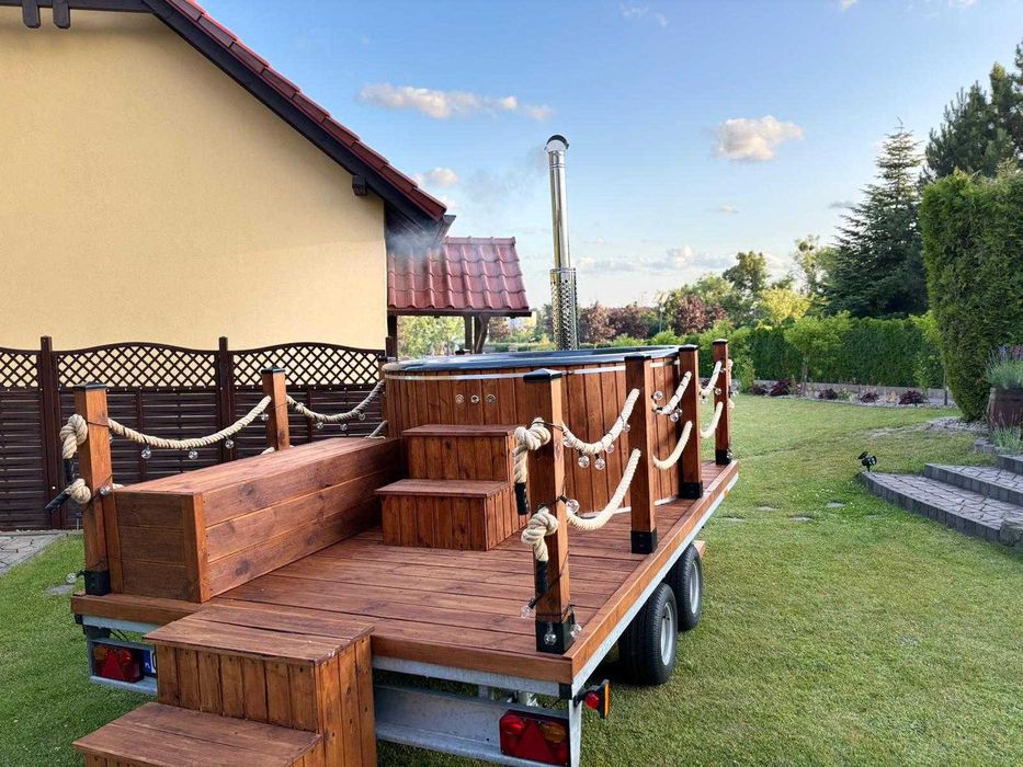 Mobilna balia ogrodowa z jacuzzi – wynajem z dowozem!
