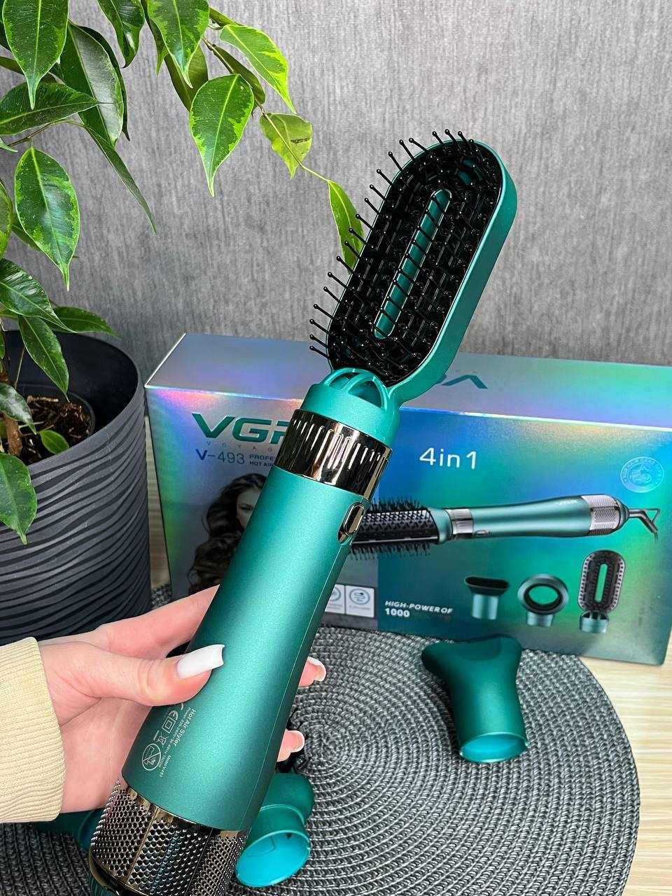 Стайлер для укладки \Фен-щетка для волос VGR V-493 Зеленый