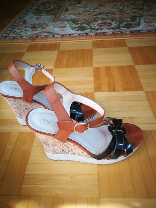 Buty damskie letnie sandały na koturnie, espadryle rozmiar 39
