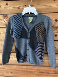Prześliczny szary elegancki sweter 110 cm idealny