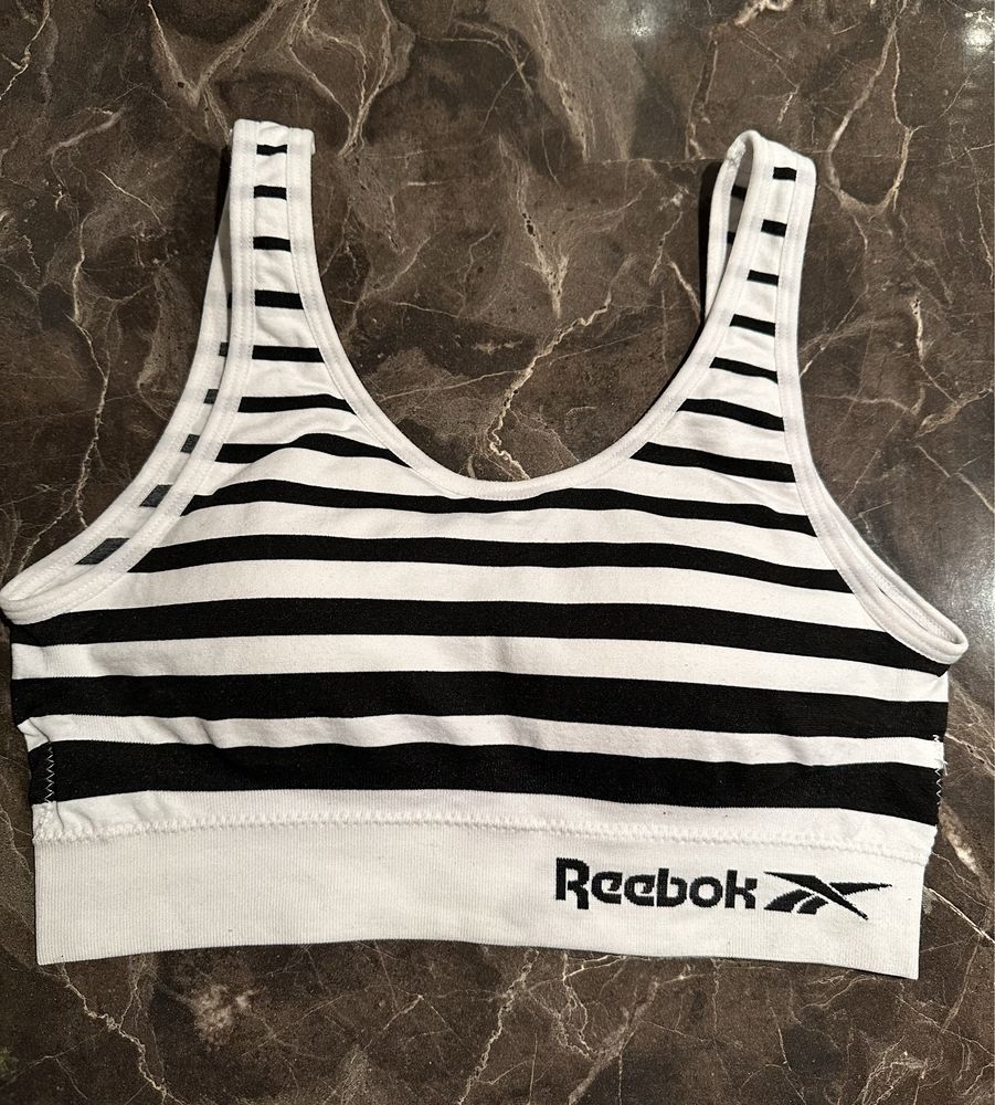 Спортивный топ reebok sport бюстгалтер в полоску р.s